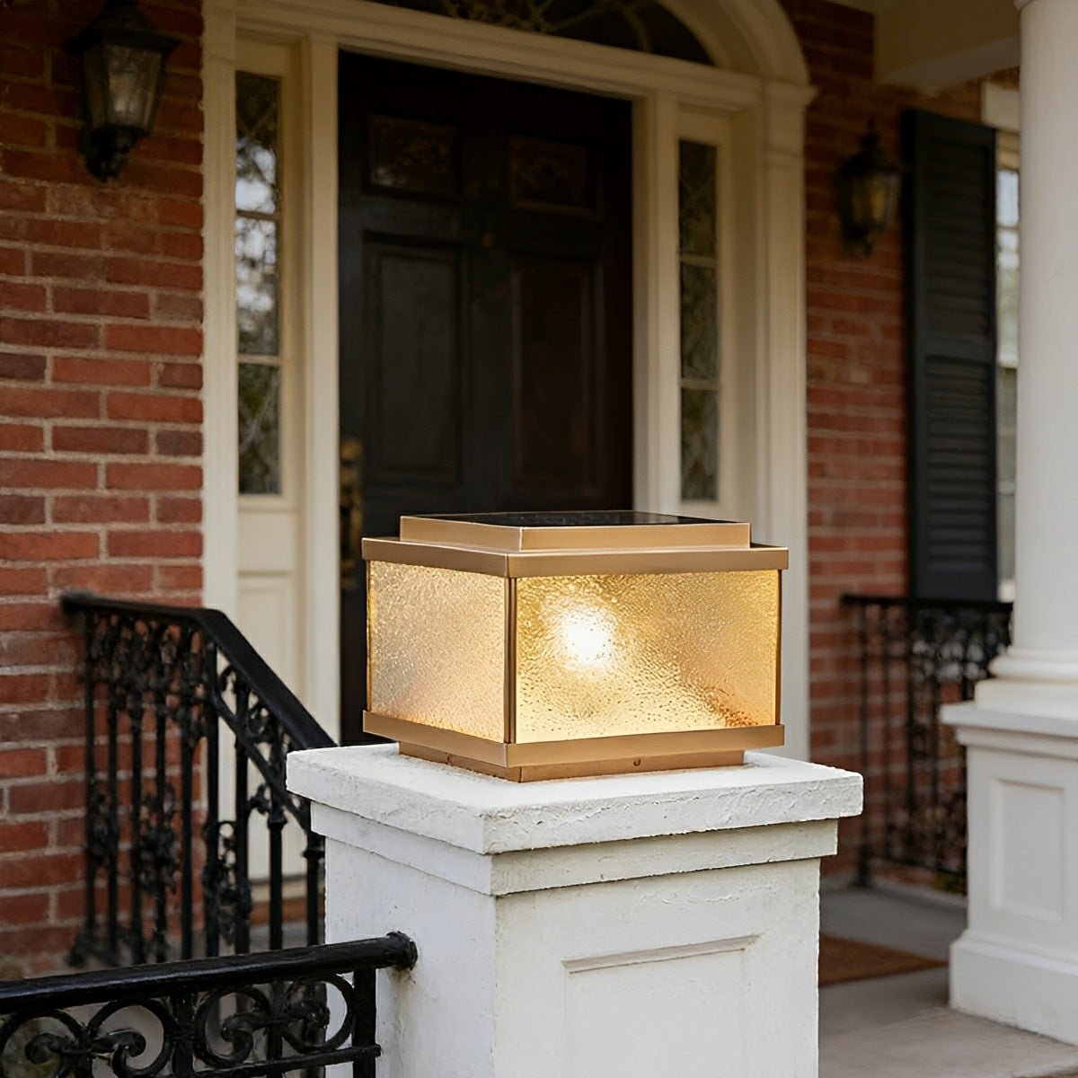 Solar Waterproof Square Vintage Copper LED Outdoor Post Light - Flare Shack