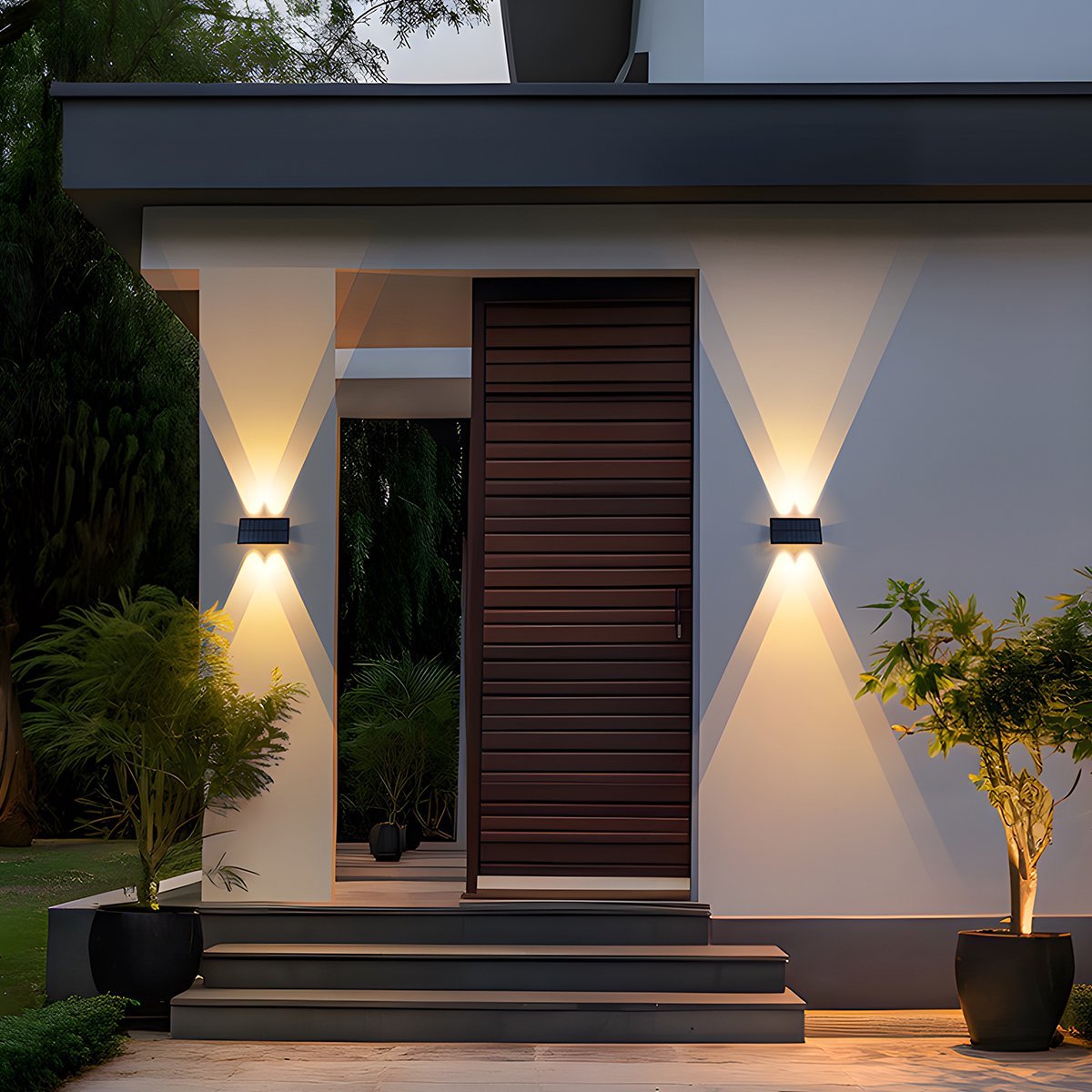 Solar Waterproof Up and Down LED Outdoor Wall Sconces - Flare Shack