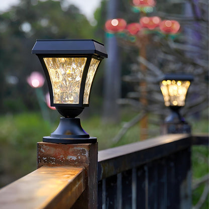 Solar Waterproof Water Wave Lampshade LED Outdoor Post Lights