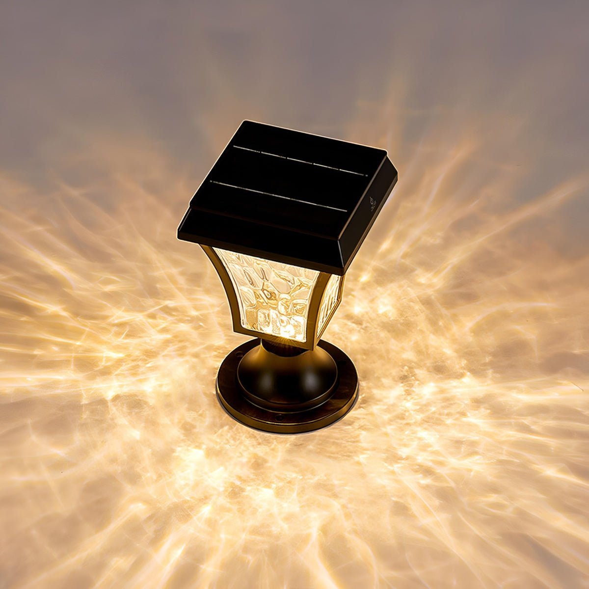 Solar Waterproof Water Wave Lampshade LED Outdoor Post Lights