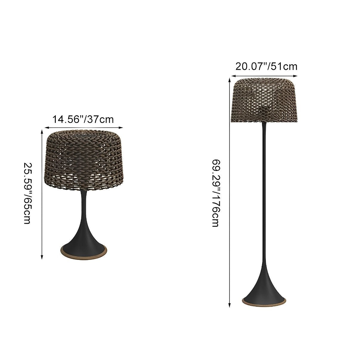 Waterproof Weave Shade LED Outdoor Floor Lamp