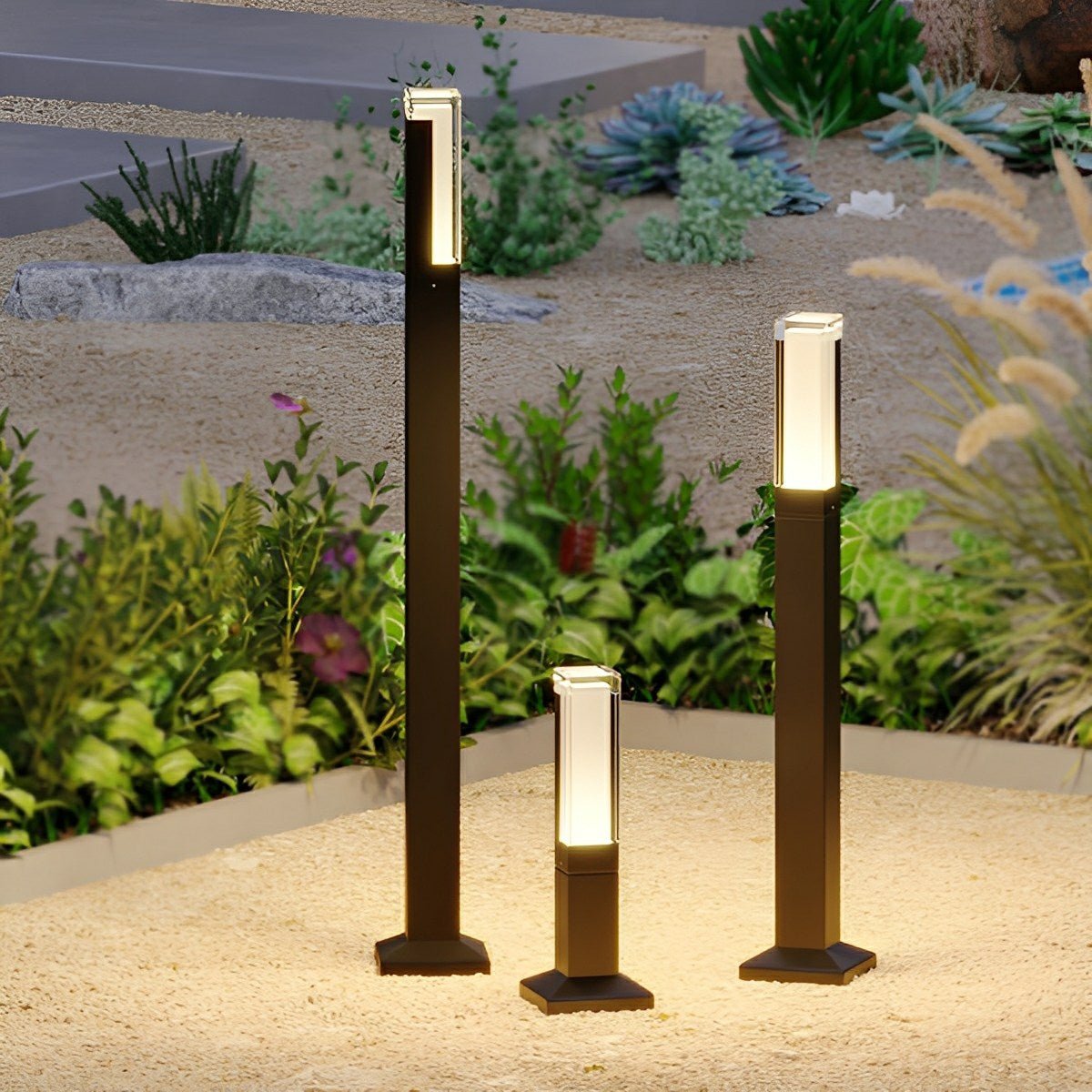 Square Column Modern LED Outdoor Pathway Lights - Flare Shack