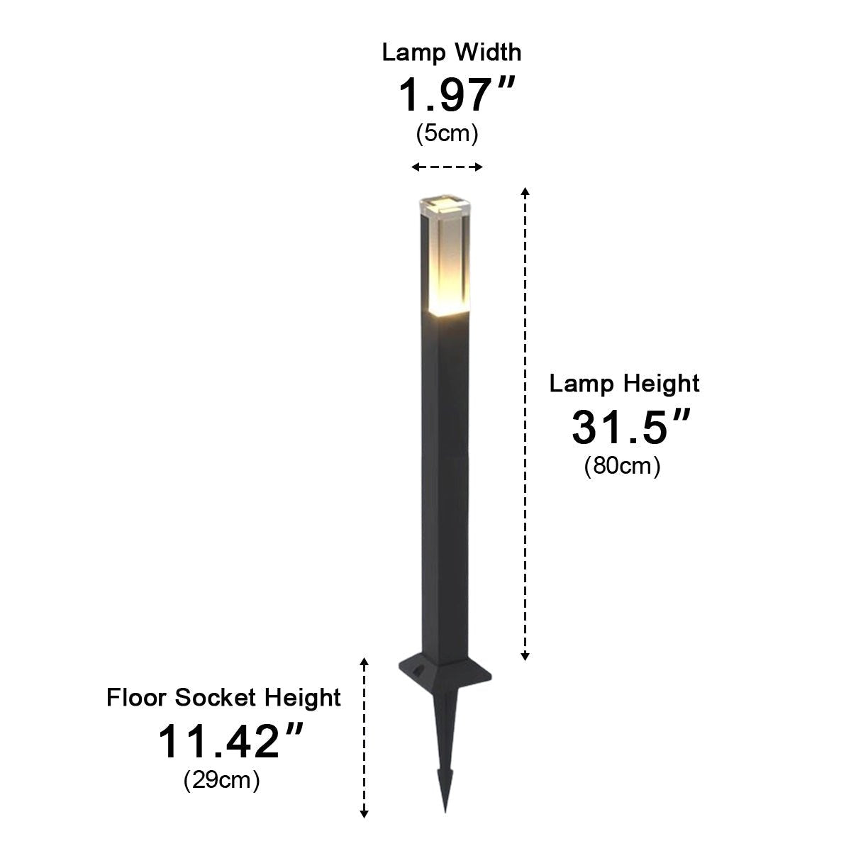 Square Column Modern LED Outdoor Pathway Lights