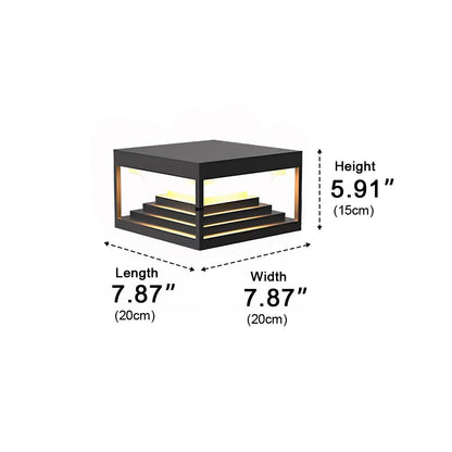 Square Geometric LED Modern Outdoor Post Light
