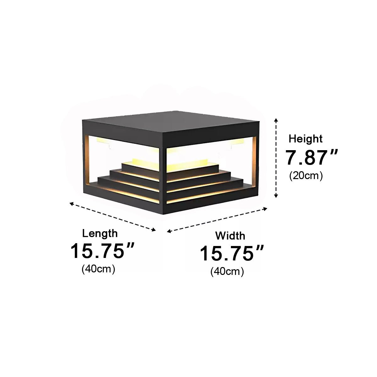Square Geometric LED Modern Outdoor Post Light