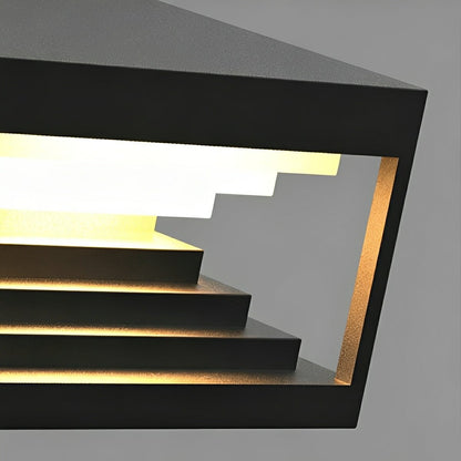Square Geometric LED Modern Outdoor Post Light