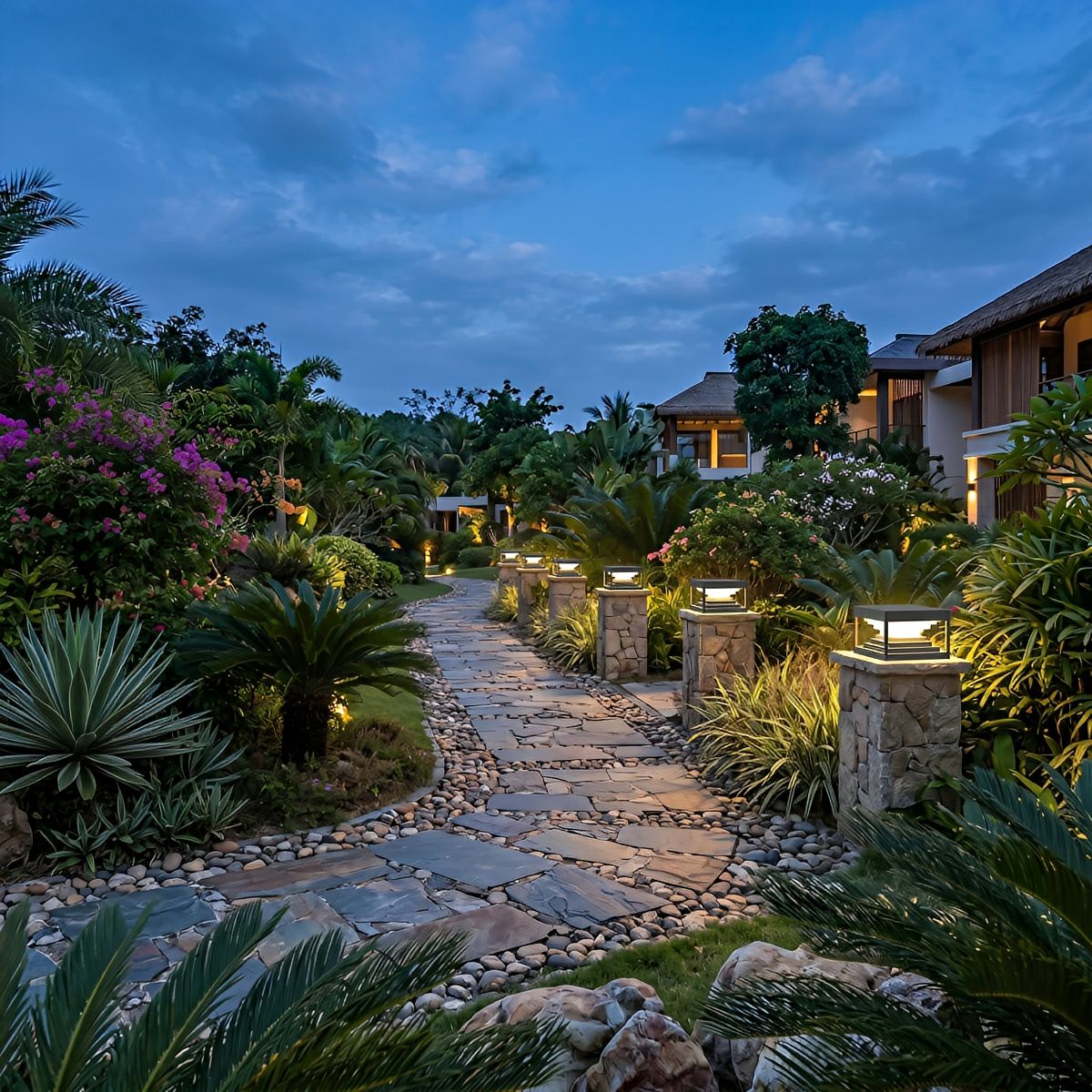 Square Geometric LED Modern Outdoor Post Light - Flare Shack