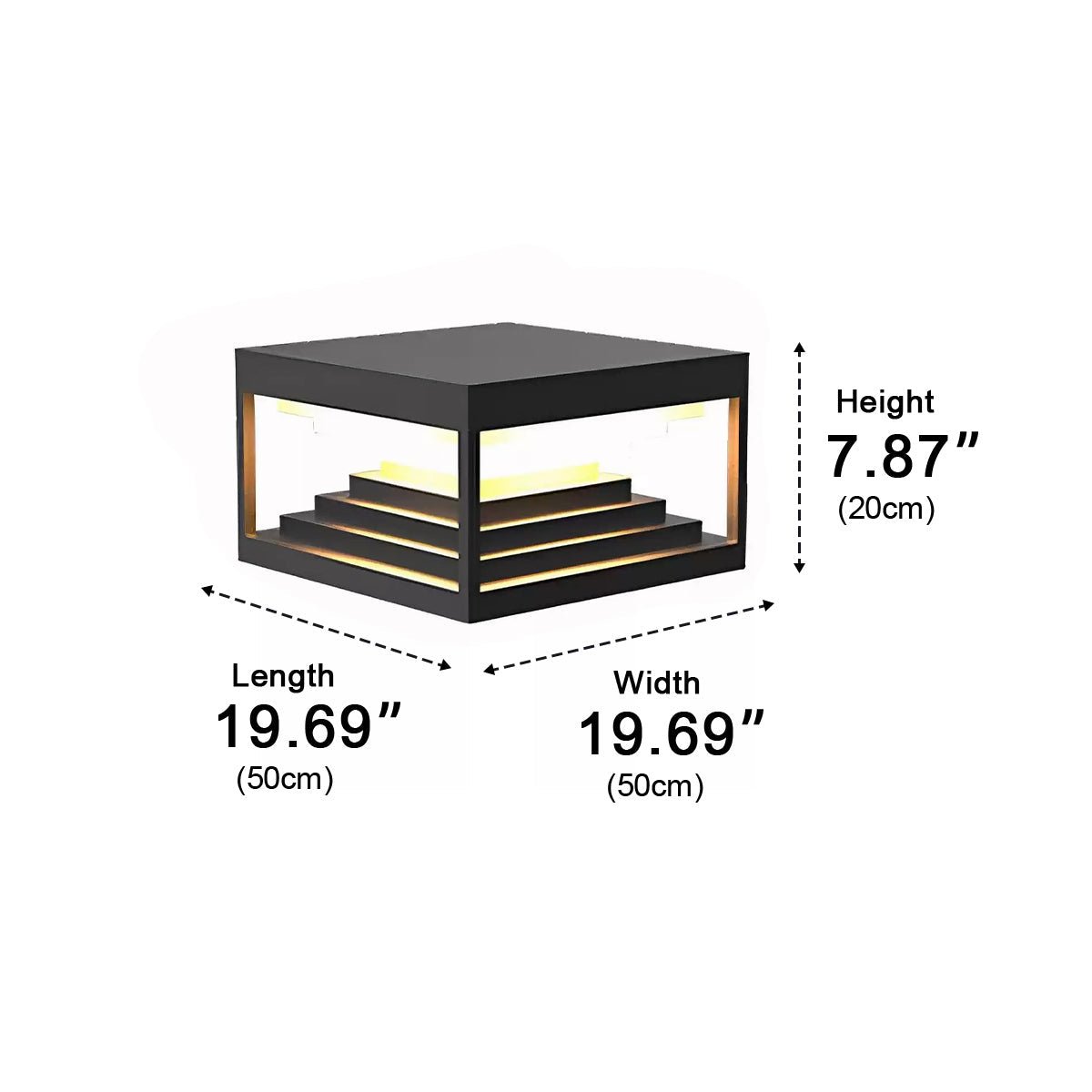 Square Geometric LED Modern Outdoor Post Light