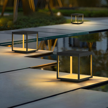 Square Hollow Frame Waterproof LED Courtyard Solar Post Cap Light - Flare Shack