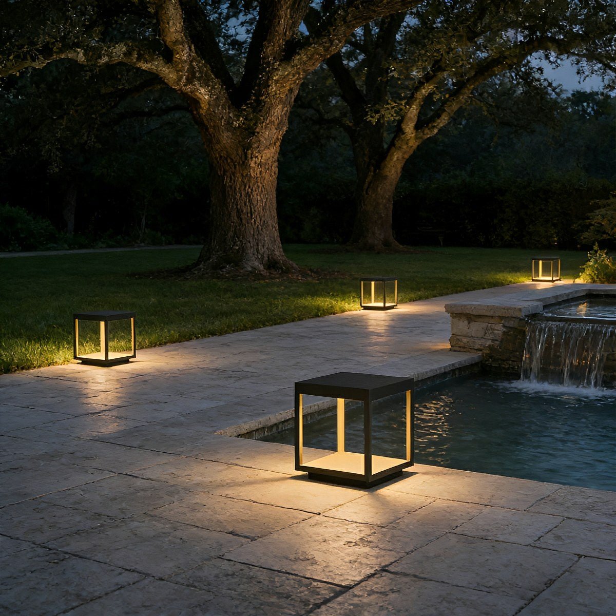 Square Hollow Frame Waterproof LED Outdoor Post Cap Light