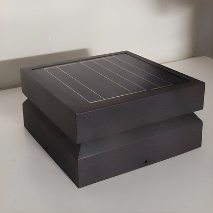 Square LED 16w Waterproof Black Modern Solar Post Caps Lights - Flare Shack