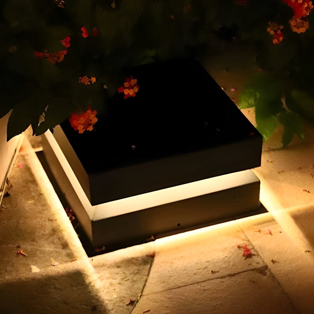 Square LED 16w Waterproof Black Modern Solar Post Caps Lights - Flare Shack