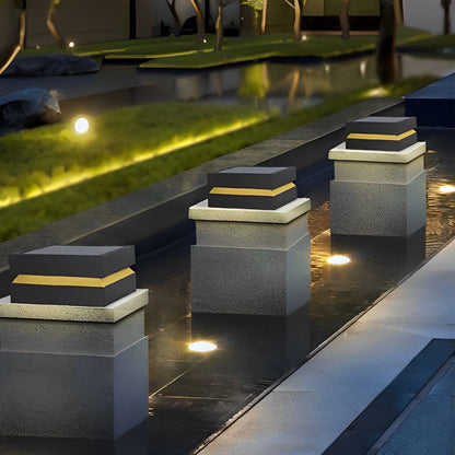 Square LED 16w Waterproof Black Modern Solar Post Caps Lights - Flare Shack