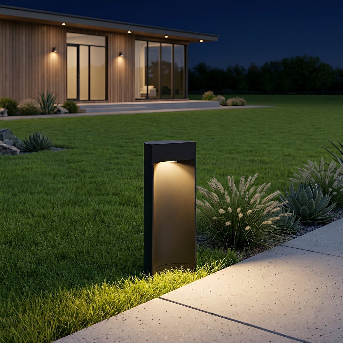 Square LED Waterproof Black Modern Outdoor Lawn Light Path Lights - Flare Shack