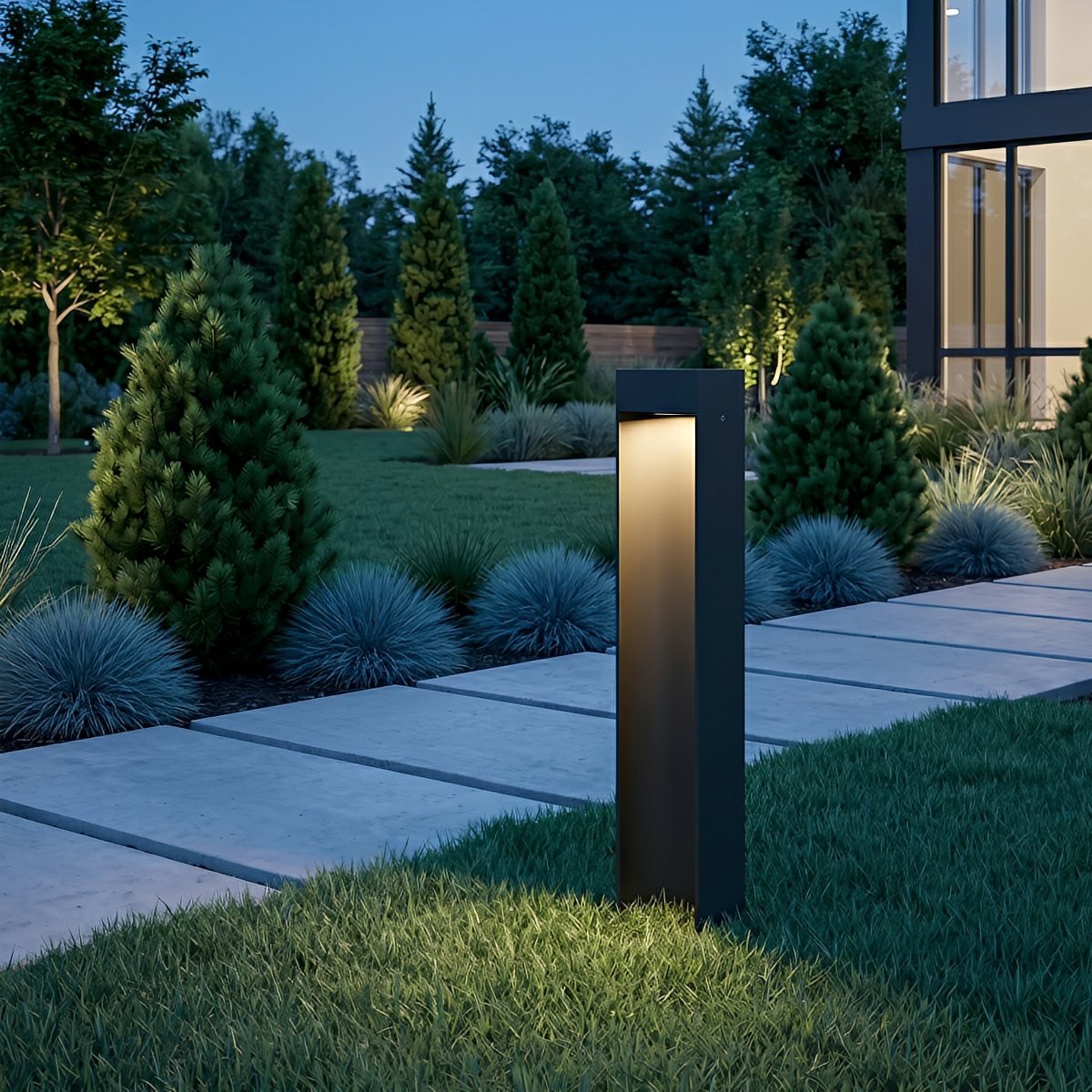 Square LED Waterproof Black Modern Outdoor Lawn Light Path Lights