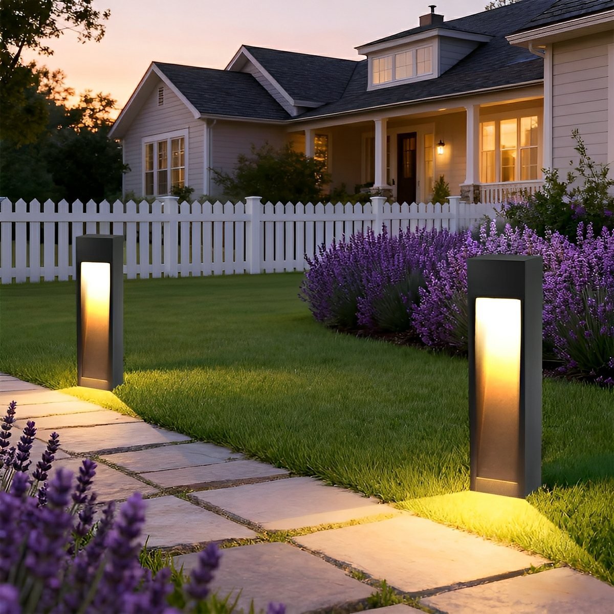 Square LED Waterproof Black Modern Pathway Walkway Lights Outdoor Lantern Lamp - Flare Shack