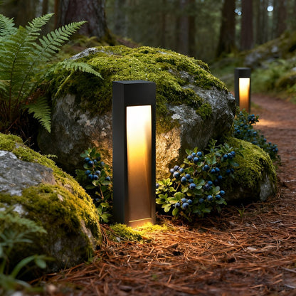 Square LED Waterproof Black Modern Pathway Walkway Lights Outdoor Lantern Lamp - Flare Shack