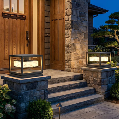 Square LED Waterproof Modern Outdoor Deck Lights Pillar Light Post Caps Lights - Flare Shack