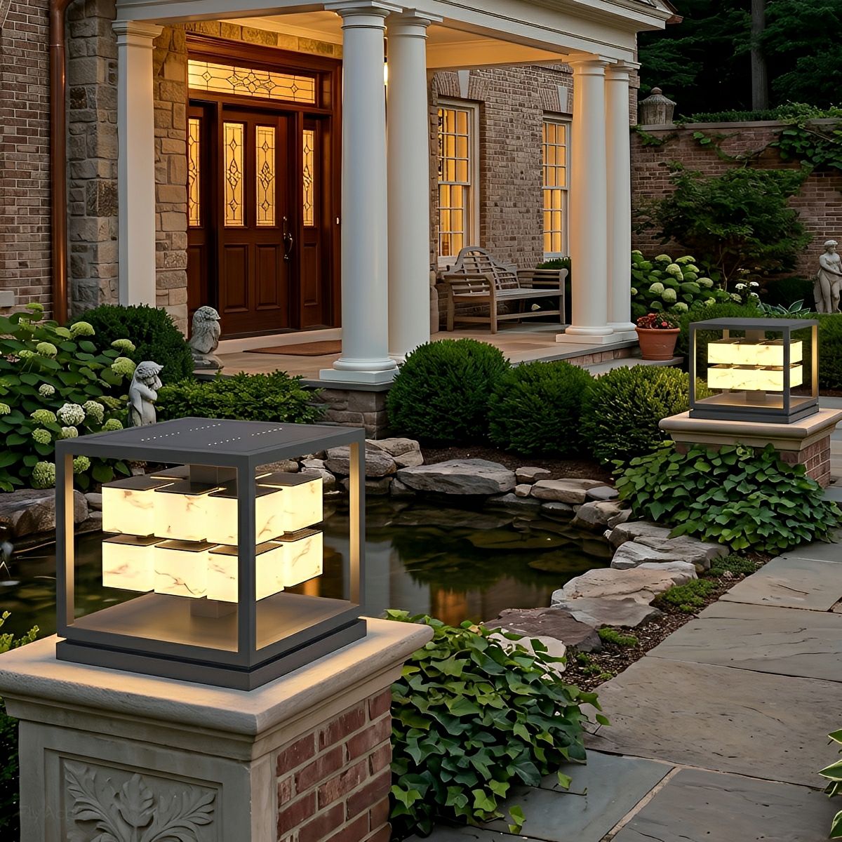 Square LED Waterproof Modern Outdoor Deck Lights Pillar Light Post Caps Lights - Flare Shack