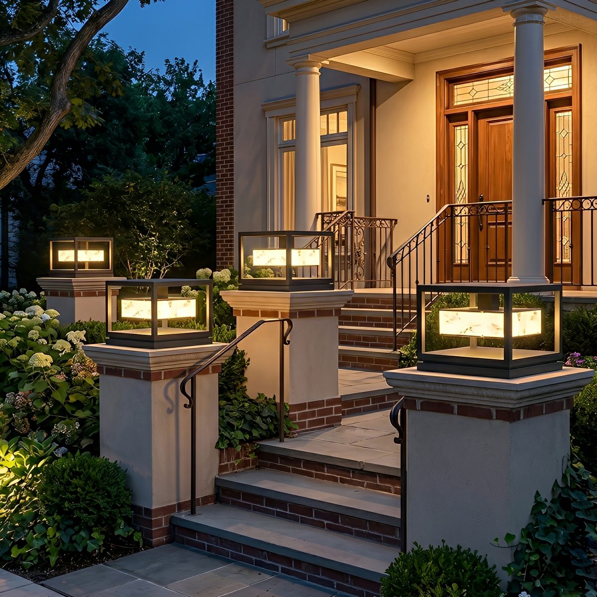 Square LED Waterproof Modern Outdoor Deck Lights Pillar Light Post Caps Lights - Flare Shack