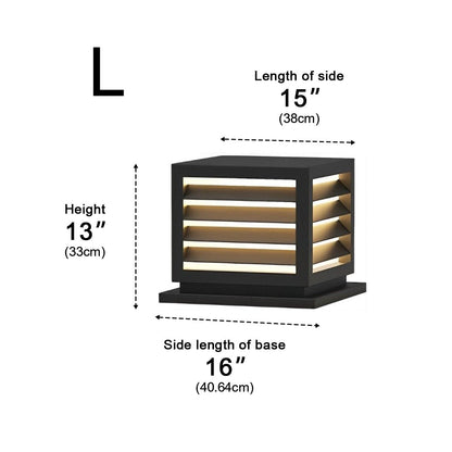 Outdoor Square Grille Post Cap Lights Fence Column Light