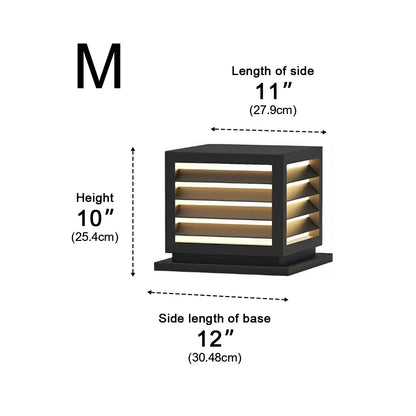 Outdoor Square Grille Post Cap Lights Fence Column Light