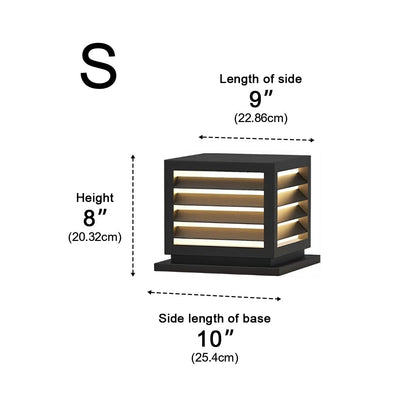 Outdoor Square Grille Post Cap Lights Fence Column Light
