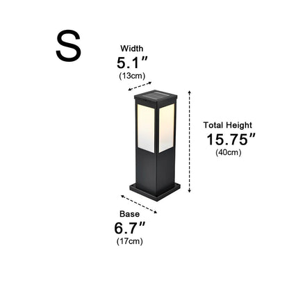 Square Waterproof LED Modern Solar Outdoor Path Lights Post Lights Walkway Lamps