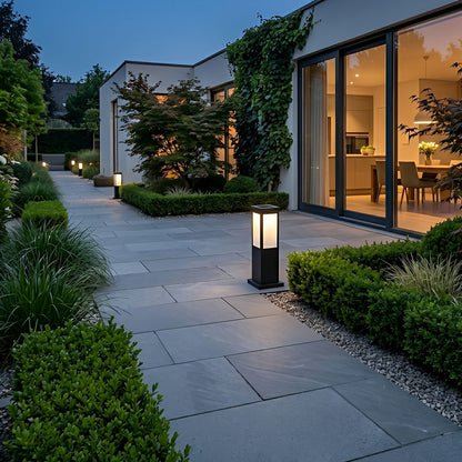 Square Waterproof LED Modern Solar Outdoor Path Lights Post Lights Walkway Lamps