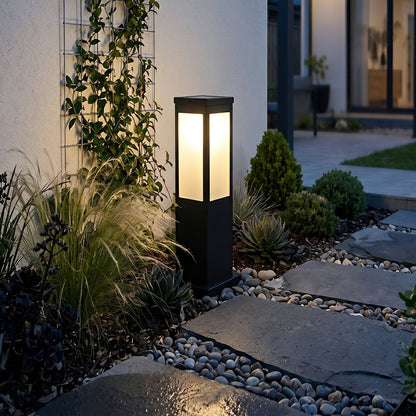 Square Waterproof LED Modern Solar Outdoor Path Lights Post Lights Walkway Lamps