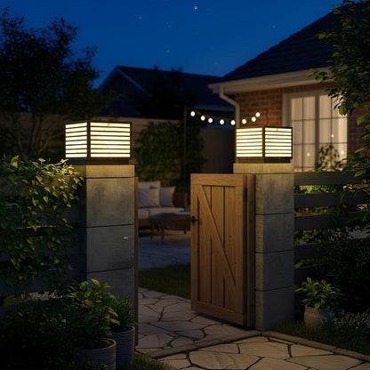 Square Waterproof LED Solar Modern Outdoor Deck Post Lights - Flare Shack