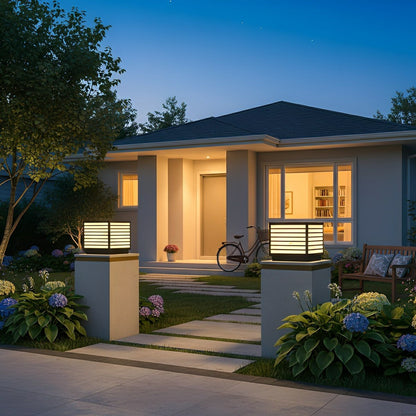 Square Waterproof LED Solar Modern Outdoor Deck Post Lights - Flare Shack