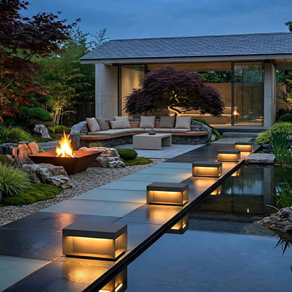 Square Waterproof LED Stainless Steel Fence Outdoor Post Cap Lights - Flare Shack
