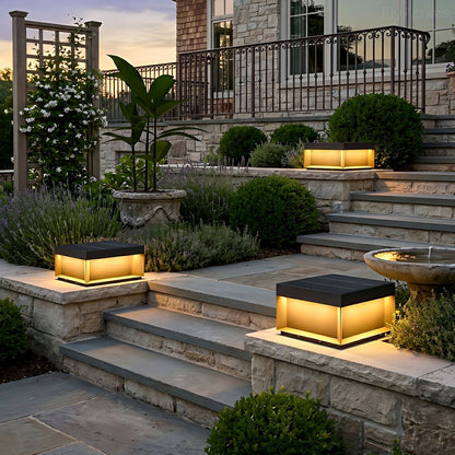 Square Waterproof LED Stainless Steel Fence Outdoor Post Cap Lights - Flare Shack