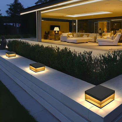 Square Waterproof LED Stainless Steel Post Lights Outdoor Fence Post Cap Lights