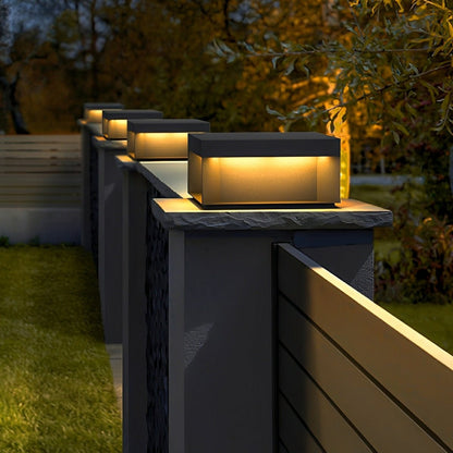 Square Waterproof LED Stainless Steel Solar Post Lights Outdoor Fence Post Cap Lights - Flare Shack