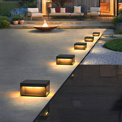 Square Waterproof LED Stainless Steel Post Lights Outdoor Fence Post Cap Lights