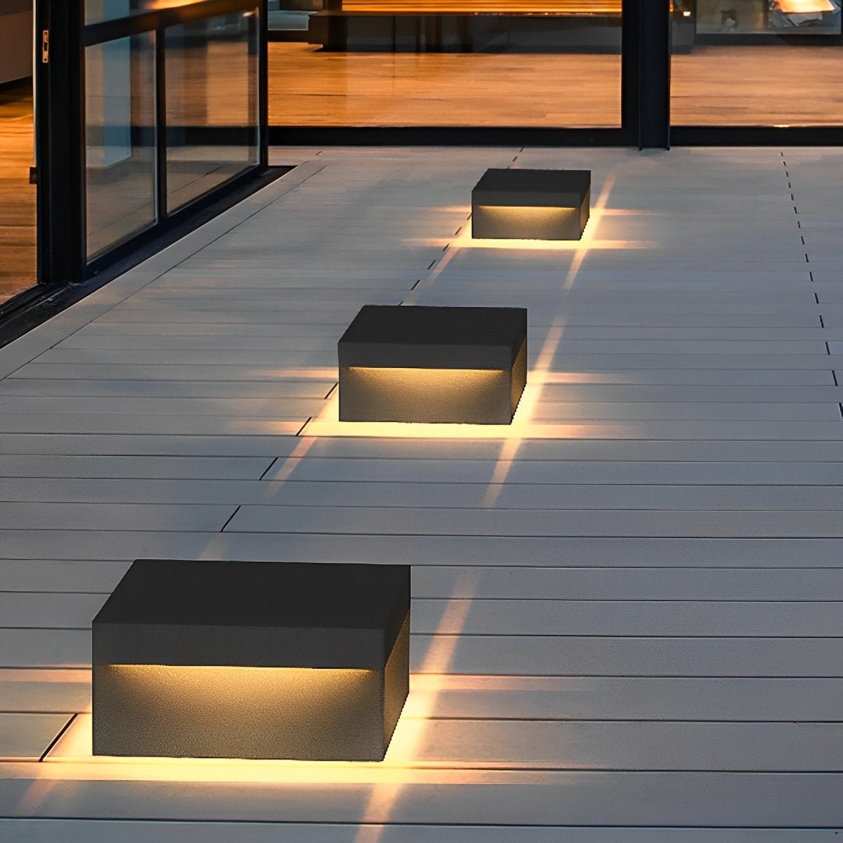 Square Waterproof LED Stainless Steel Solar Post Lights Outdoor Fence Post Cap Lights - Flare Shack