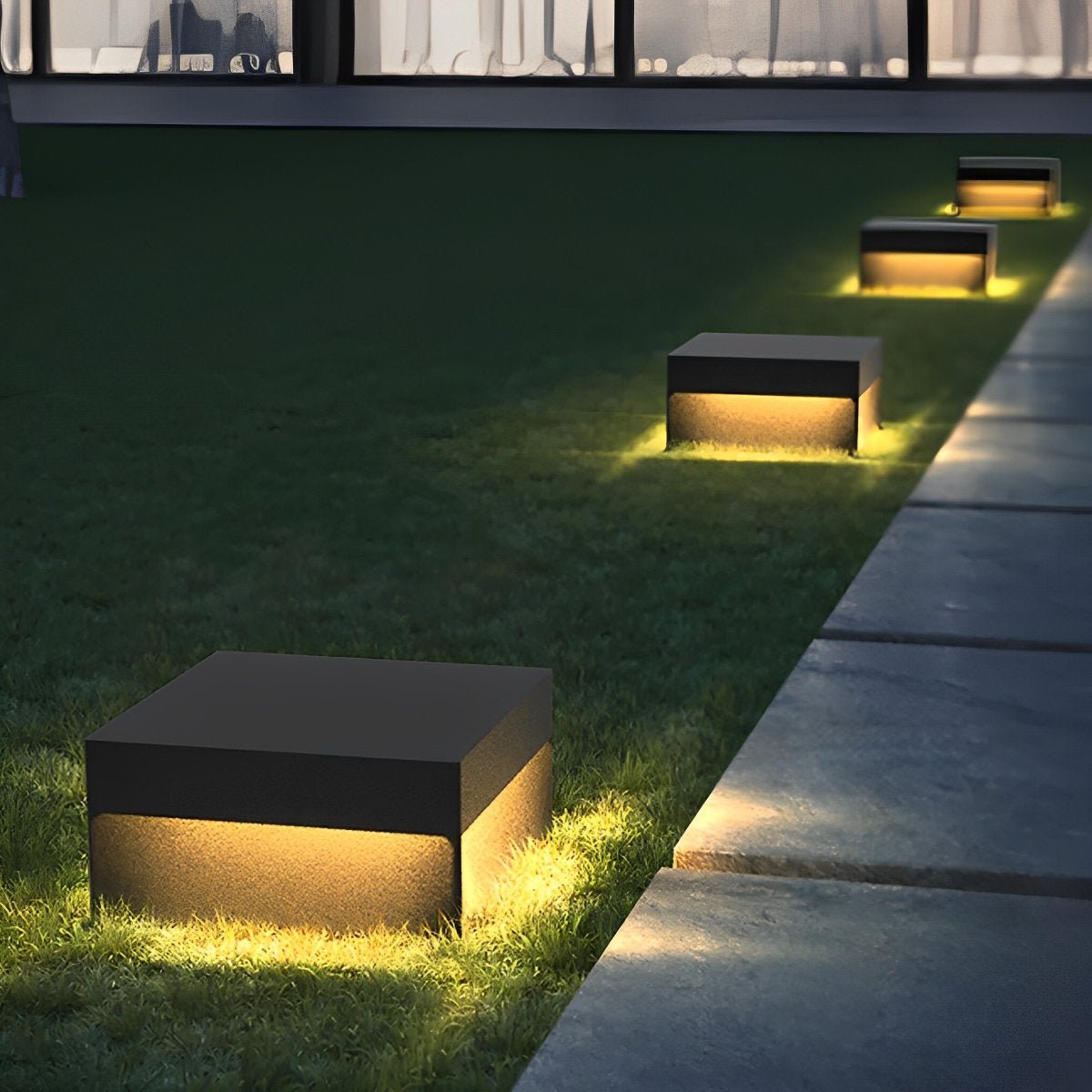 Square Waterproof LED Stainless Steel Solar Post Lights Outdoor Fence Post Cap Lights - Flare Shack