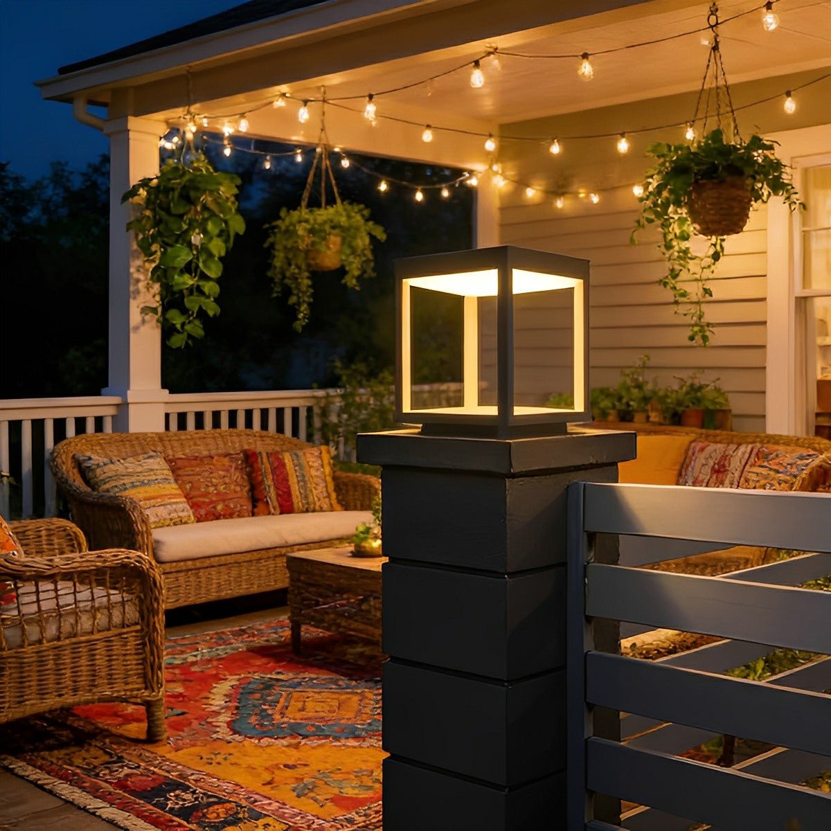 Stainless Steel Waterproof Square Hollow LED Outdoor Post Lights - Flare Shack
