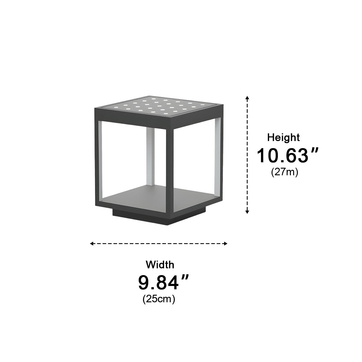 Stainless Steel Waterproof Square Hollow LED Outdoor Post Lights