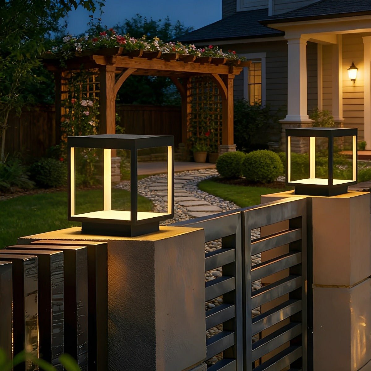 Stainless Steel Waterproof Square Hollow LED Outdoor Post Lights - Flare Shack