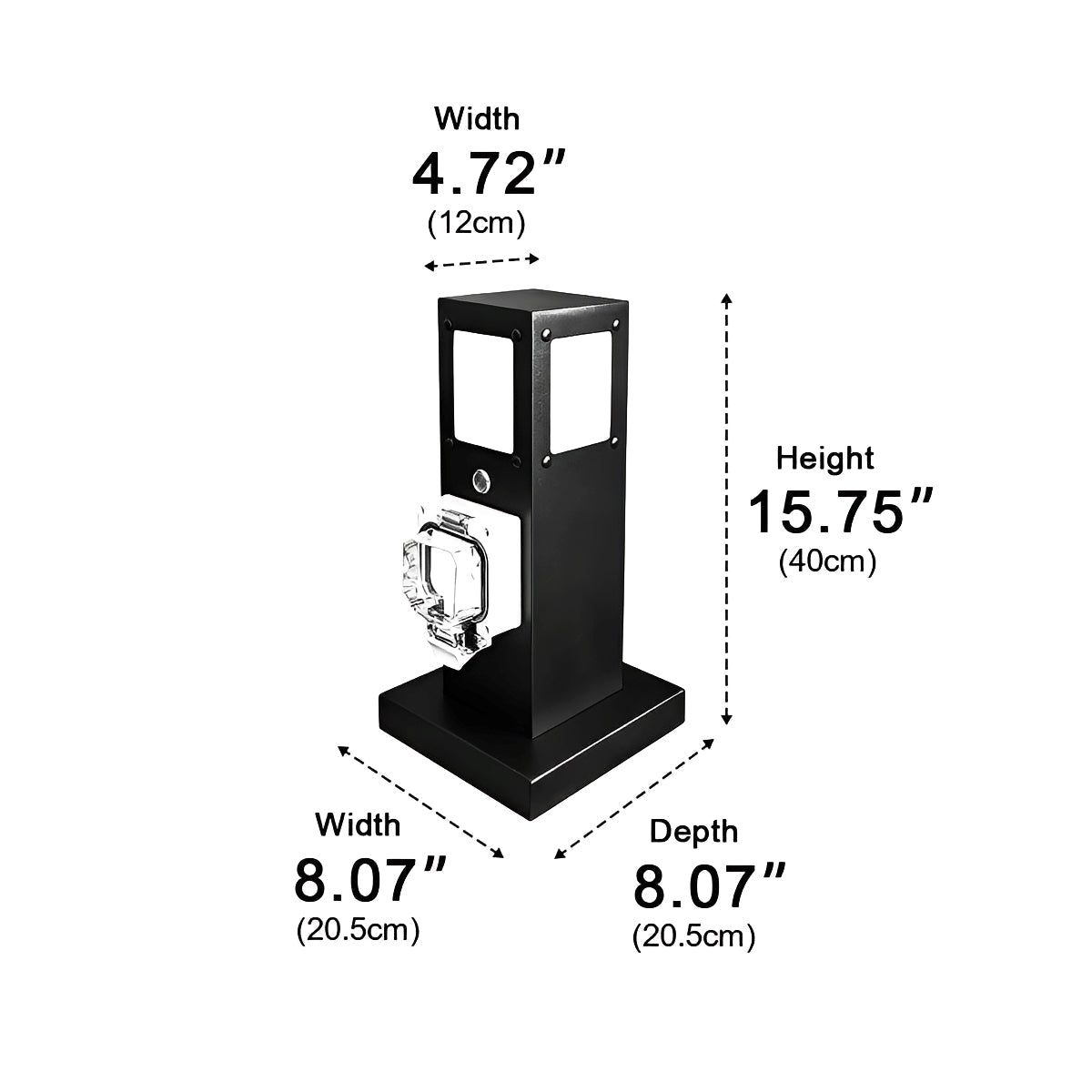 Steel Outdoor Waterproof Pathway Lights with GFCI-Protected Outlet