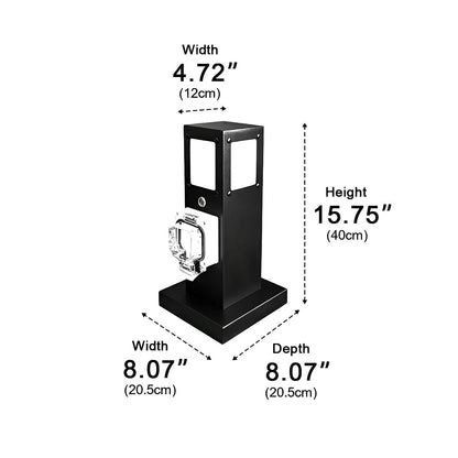 Steel Outdoor Waterproof Pathway Lights with GFCI-Protected Outlet