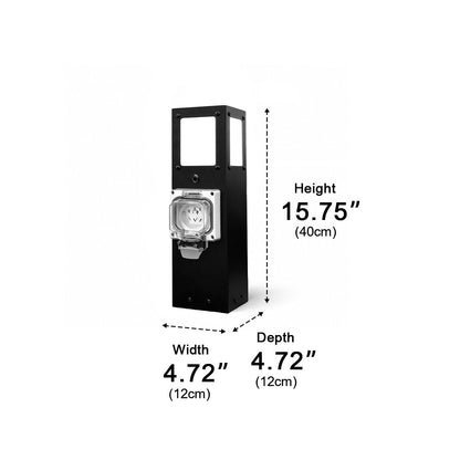 Steel Waterproof Outdoor Pathway Light with GFCI-Protected Outlet