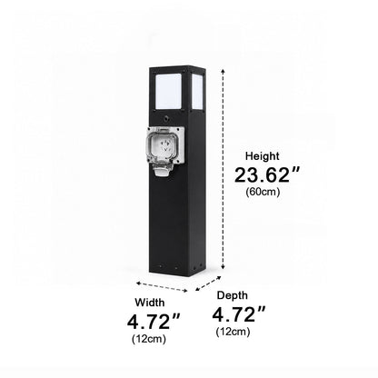 Steel Waterproof Outdoor Pathway Light with GFCI-Protected Outlet