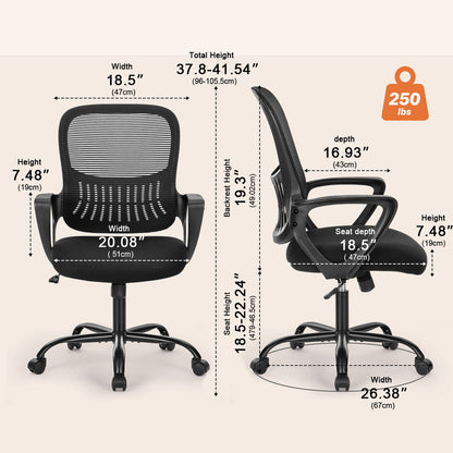Tall 360 ° Rotatable Modern Ergonomic Office Chair with Armrest