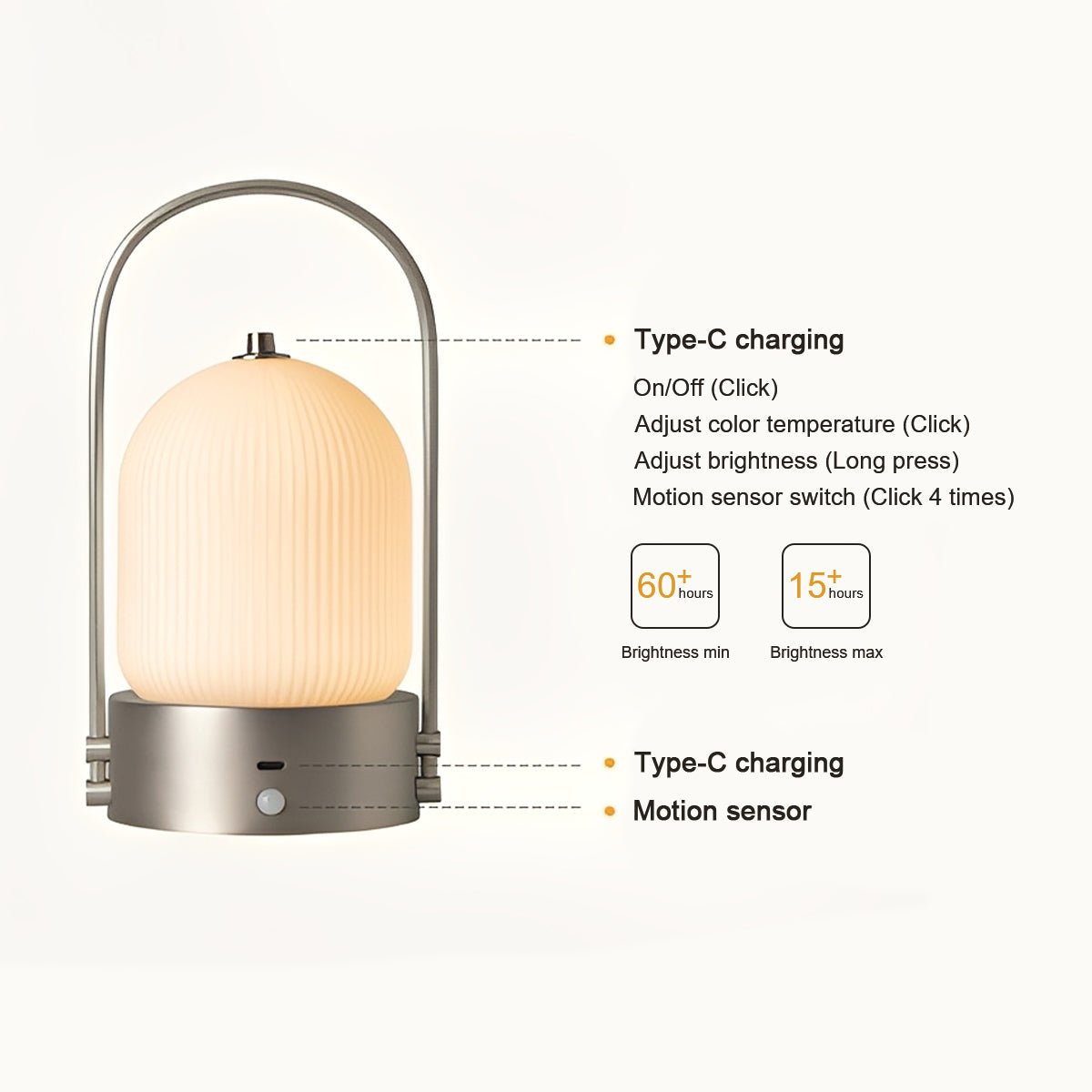 Touch Sensitive  LED Dimmable Table Lamp Rechargeable