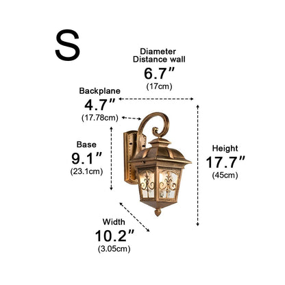 Classic European Outdoor Waterproof Tower Glass Wall Light LED Exterior Sconce