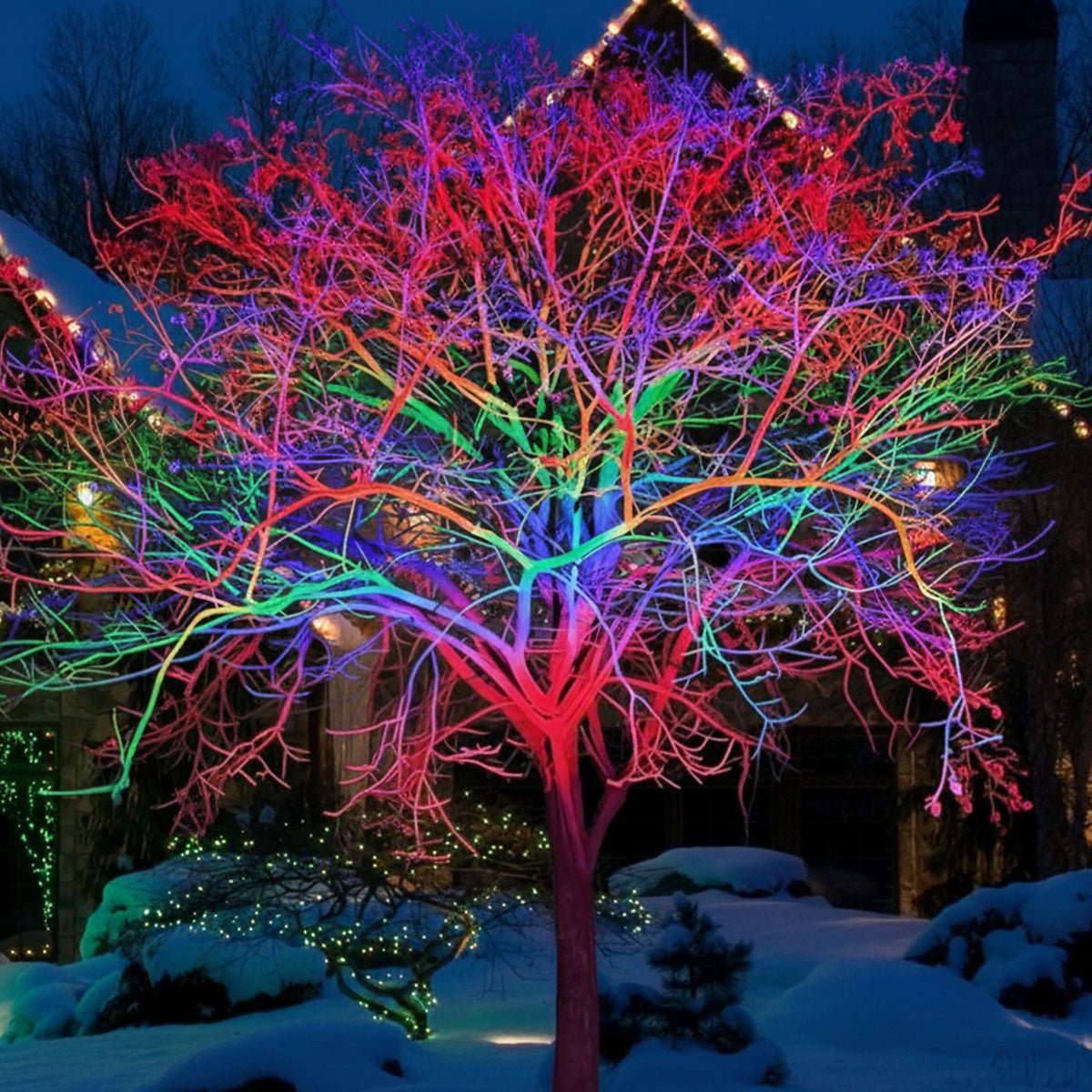 Color-changing Outdoor Waterproof RGB LED Spot Light Landscape Tree Lighting With Remote Control